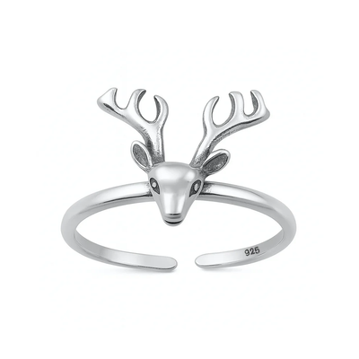 Sterling Silver Oxidized Deer Toe Ring