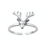 Sterling Silver Oxidized Deer Toe Ring