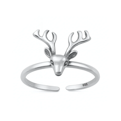 Sterling Silver Oxidized Deer Toe Ring