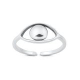 Sterling Silver Oxidized And Polished Toe Ring