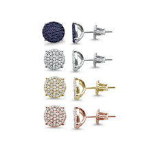 Load image into Gallery viewer, Sterling Silver 4mm Micro Pave Round CZ Stud Earrings