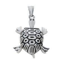 Load image into Gallery viewer, Sterling Silver Oxidized Turtle Pendant