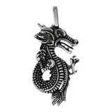 Sterling Silver Oxidized Dragon Pendant