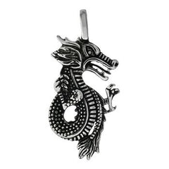 Sterling Silver Oxidized Dragon Pendant