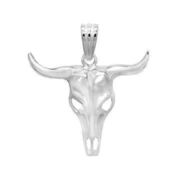 Sterling Silver Bull Skull Pendant