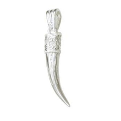 Sterling Silver Tooth Amulet Horn Pendant