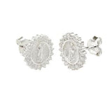 Sterling Silver Lady Of Guadalupe Stud Earrings