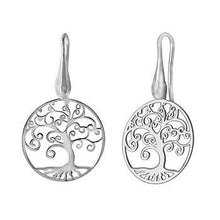 Load image into Gallery viewer, Italian Sterling Silver Laser Cut Tree Of The Life Earrings