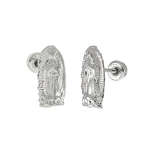 Load image into Gallery viewer, Sterling Silver Lady Of Guadalupe With Screw Back Stud Earrings