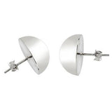 Sterling Silver Half Ball Polish Stud Earrings