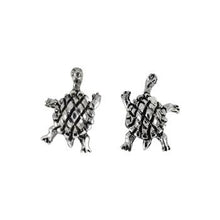 Load image into Gallery viewer, Sterling Silver Oxidized Turtle Stud Earrings