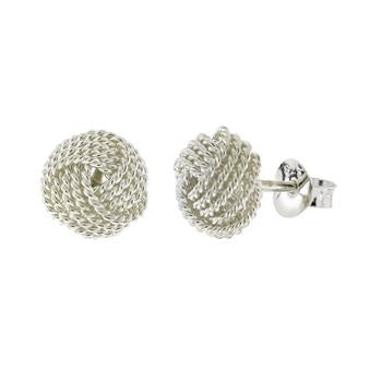 Sterling Silver Love Knot Stud Earrings