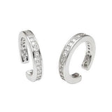 Sterling Silver Rhodium Plated Eternity CZ Ear Cuff