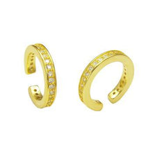 Load image into Gallery viewer, Sterling Silver Gold Plated Eternity CZ Ear Cuff