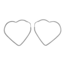 Load image into Gallery viewer, Italian Sterling Silver DC Tube Heart Shape Hoop Earrings
