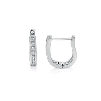 Sterling Silver Cubic Zirconia French Hoop Earrings