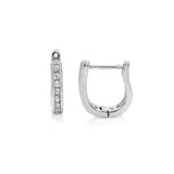 Sterling Silver Cubic Zirconia French Hoop Earrings