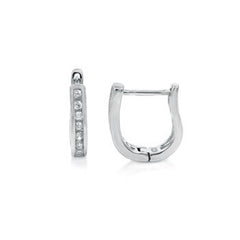 Sterling Silver Cubic Zirconia French Hoop Earrings