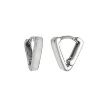 Load image into Gallery viewer, Sterling Silver Rhodium Plated V Shape Huggie Hoop Earrings