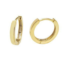 Load image into Gallery viewer, Sterling Silver Gold Plated Square Tube Huggie Hoop Earrings