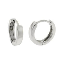 Load image into Gallery viewer, Sterling Silver Polished Huggies Hoop Earrings