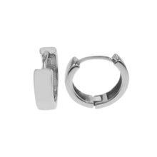 Load image into Gallery viewer, Sterling Silver Rhodium Plated Huggie Hoop Earrings