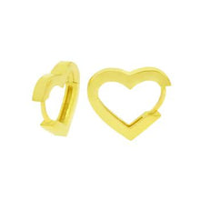 Load image into Gallery viewer, Sterling Silver Gold Plated 2.8mm Heart Shape Huggie Hoop Earrings