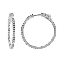 Load image into Gallery viewer, Sterling Silver Micro Pave CZ Inside Out Hoop Earrings