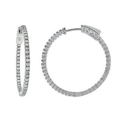 Sterling Silver Micro Pave CZ Inside Out Hoop Earrings