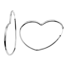 Load image into Gallery viewer, Sterling Silver Rhodium Plated Heart Hoop Earrings