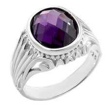 Load image into Gallery viewer, Sterling Silver Oval Cushion-Cut Amethyst Ring
