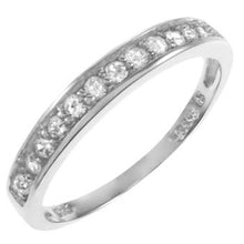 Load image into Gallery viewer, Sterling Silver Rhodium Plated CZ Band Ring
