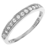 Sterling Silver Rhodium Plated CZ Band Ring