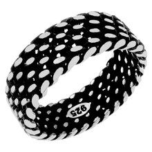 Load image into Gallery viewer, Sterling Silver Oxidized Rope Diamond Cut Band Ring