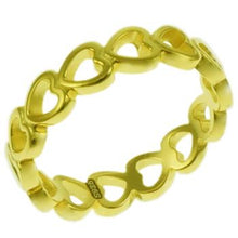 Load image into Gallery viewer, Sterling Silver Gold Plated Heart Band Ring