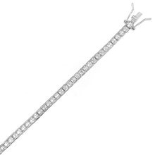 Load image into Gallery viewer, Sterling Silver Princess Cut Cubic Zirconia Tennis Bracelet