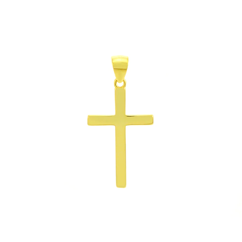 Sterling Silver Gold Plated Polished Cross Pendant