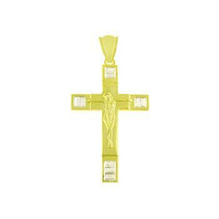 Sterling Silver Gold Plated Crucifix Cross Pendant
