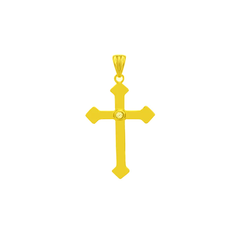 Sterling Silver Gold Plated CZ Cross Pendant