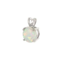 Load image into Gallery viewer, Sterling Silver Rhodium Plated Solitaire White Opal Pendant