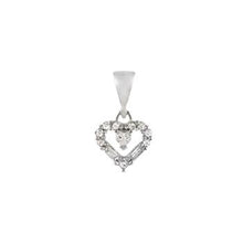 Load image into Gallery viewer, Sterling Silver Rhodium Plated Small CZ Heart Pendant