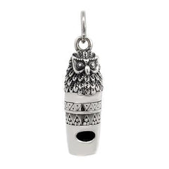 Sterling Silver Happy Emoji Whistle Oxidized Pendant