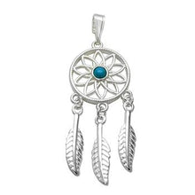 Load image into Gallery viewer, Sterling Silver Dreamcatcher With Turquoise Pendant