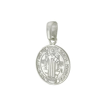 Load image into Gallery viewer, Sterling Silver Double Side Saint Benedict Medal Pendant