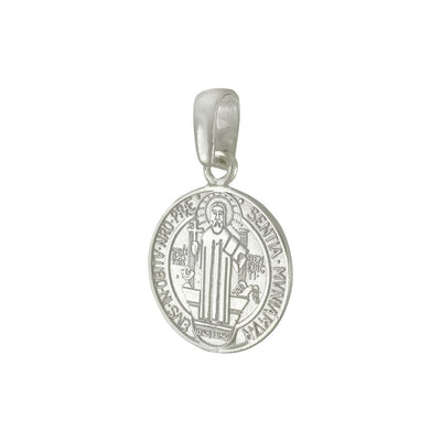 Sterling Silver Double Side Saint Benedict Medal Pendant