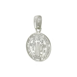 Sterling Silver Double Side Saint Benedict Medal Pendant