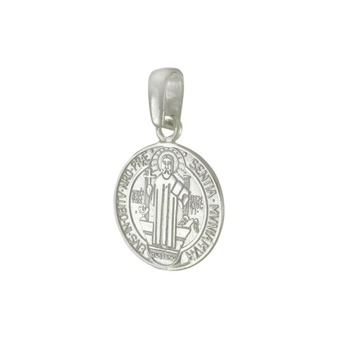 Sterling Silver Double Side Saint Benedict Medal Pendant