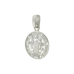 Sterling Silver Double Side Saint Benedict Medal Pendant
