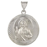 Sterling Silver 3D St.Jude Medal Pendant