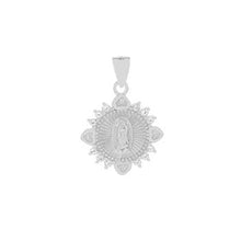 Load image into Gallery viewer, Sterling Silver Lady of Guadalupe CZ Medal Pendant